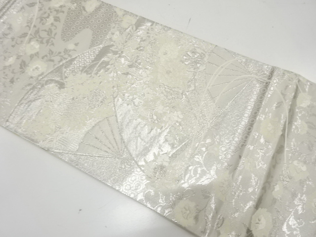 JAPANESE FUKURO OBI / WOVEN FLORAL CART